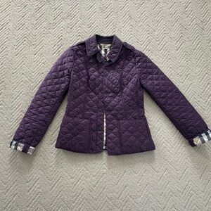 Burberry Brit Dark Purple Quilted Puffer Jacket XS